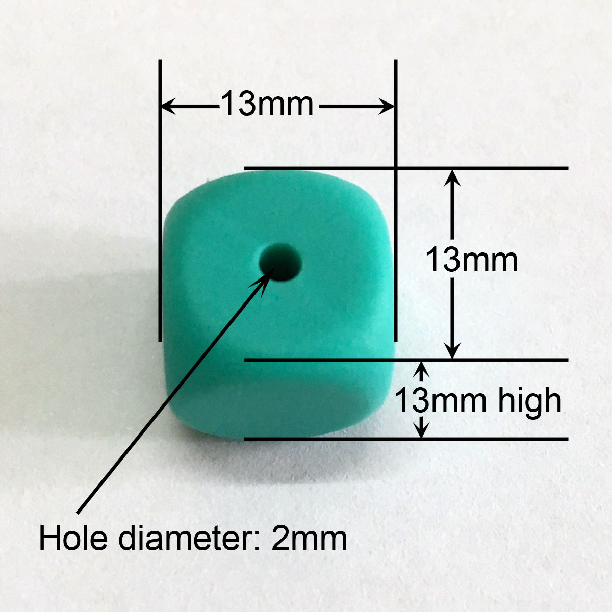 13mm square silicone beads