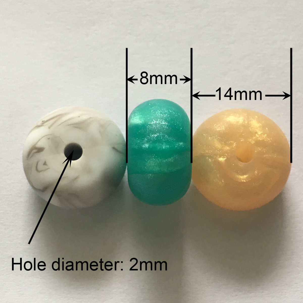 14mm abacus silicone beads