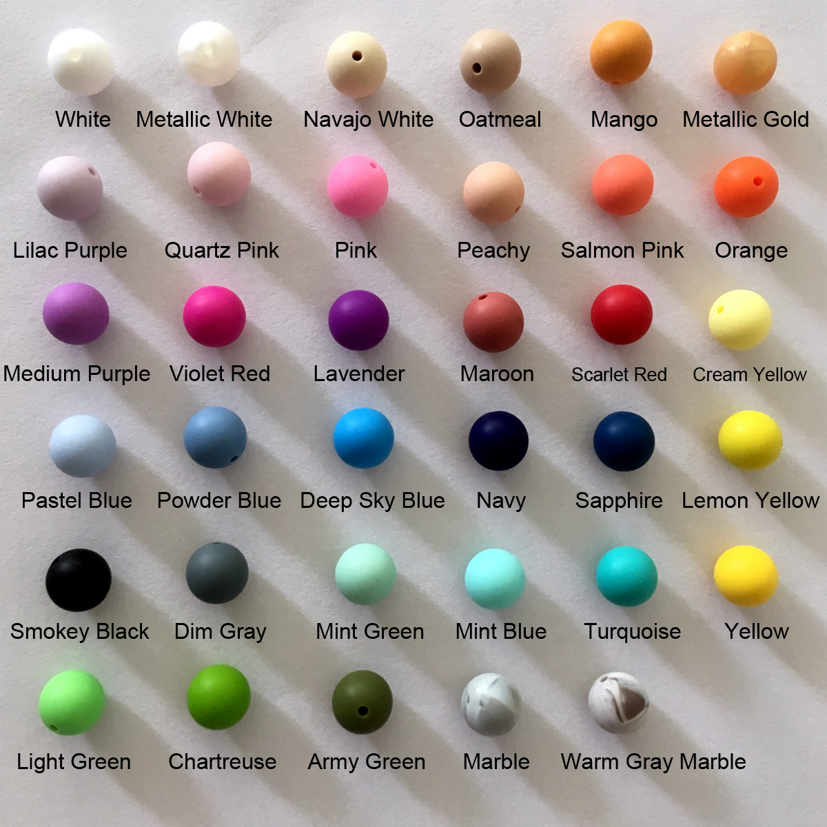 15mm round silicone beads