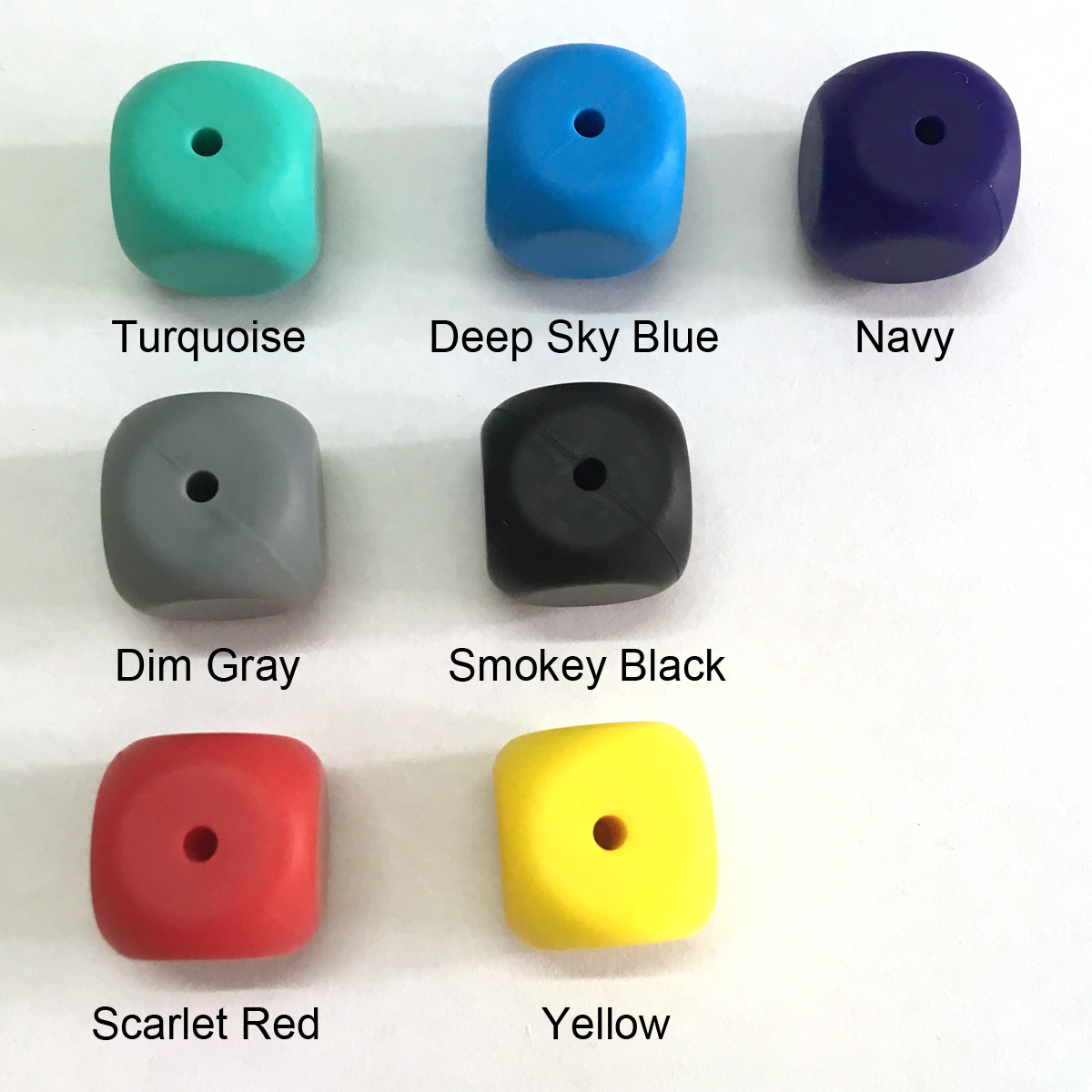 16mm dice silicone beads
