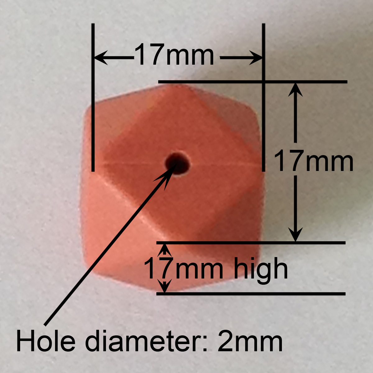 17mm hexagon silicone bead