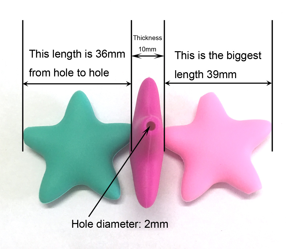 five-pointed star silicone bead