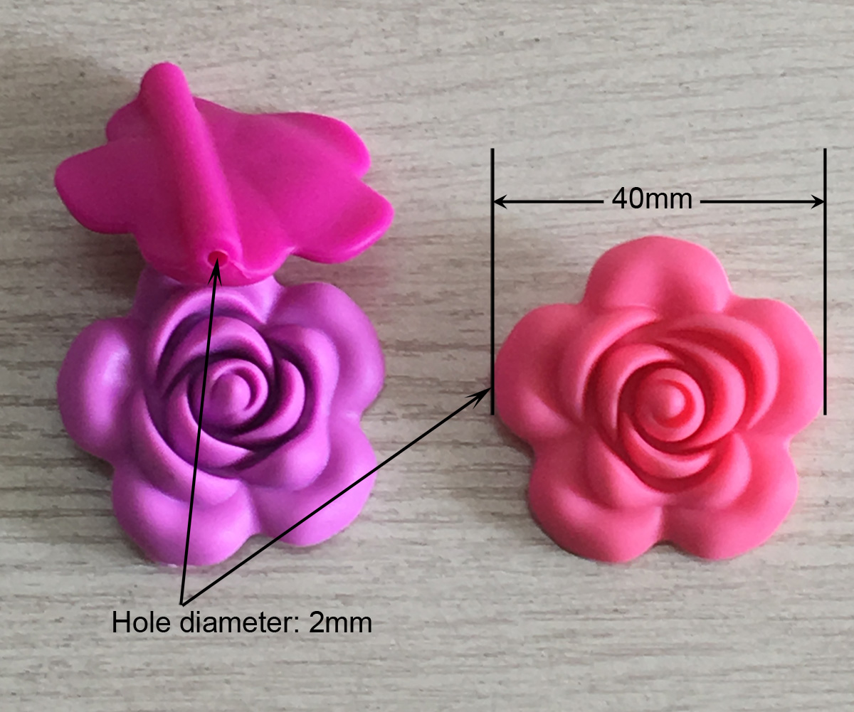 40mm silicone flower bead