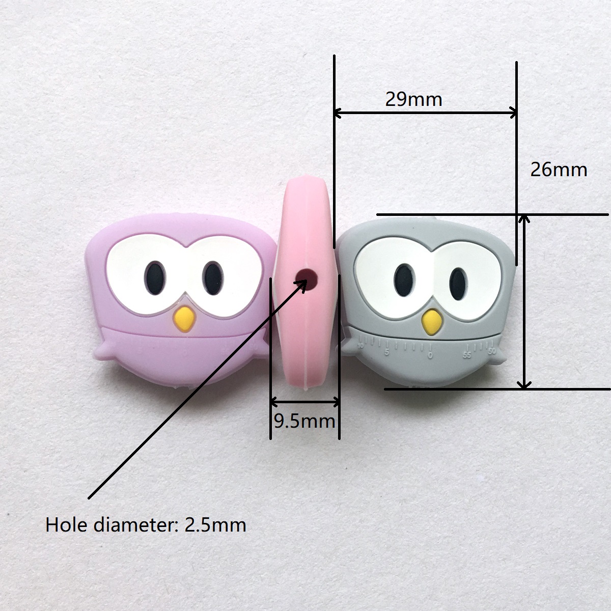 silicone owl beads