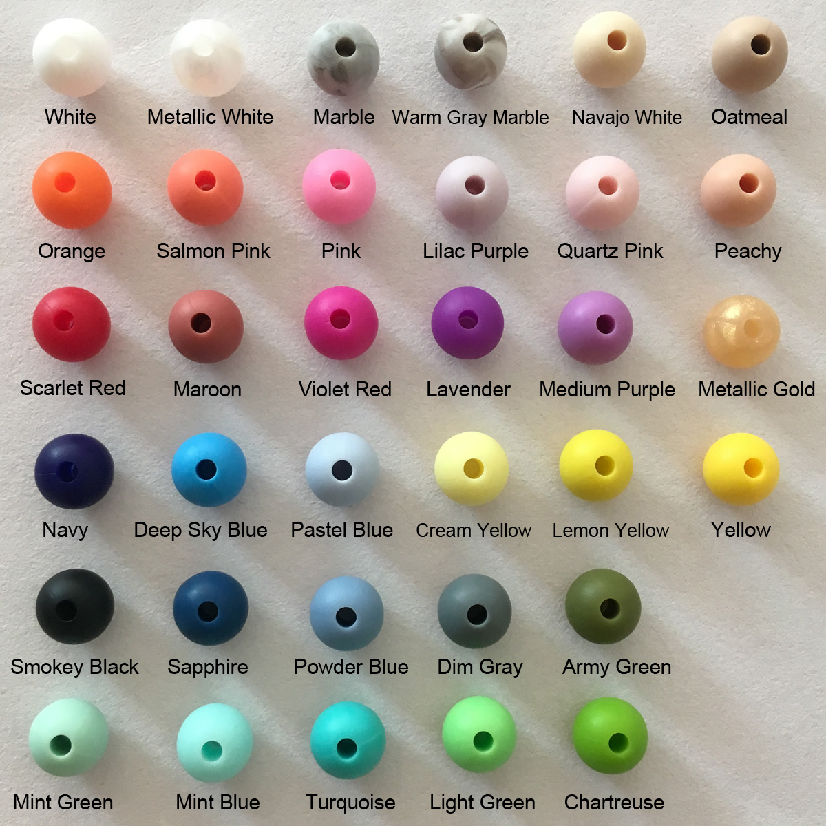 9mm round silicone beads