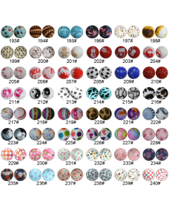 15mm round silicone beads in image print