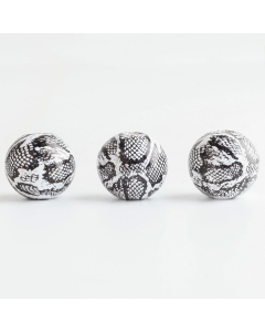 100pcs 16mm snake printed round wood beads