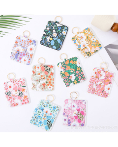 10pcs Floral Print Key Ring Wallets