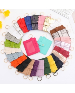 solid color PU card wallet