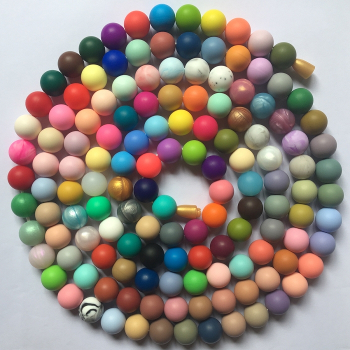 100pcs 15mm round silicone beads bpa free baby teething beads 100% food  grade silicone beads wholesale