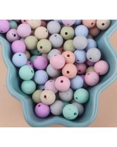 100pcs 12mm round silicone beads with speckles