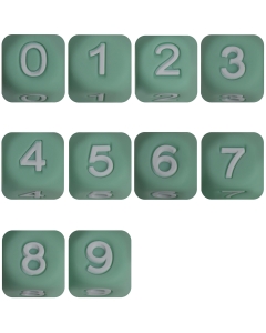 100pcs 12mm silicone number beads 100% food grade silicone beads in mint green