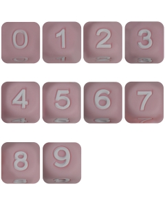 100pcs 12mm silicone number beads 100% food grade silicone beads in quartz pink