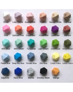 14mm silicone hexagon beads