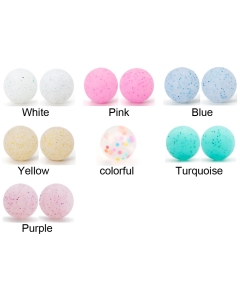 10pcs 15mm round silicone beads with confetti