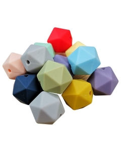 100pcs 18.5mm icosahedron silicone beads wholesale food grade silicone beads