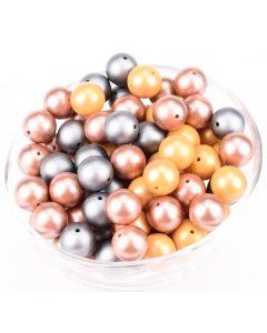 100pcs 19mm round silicone beads with sprayed color