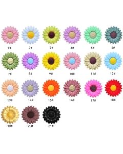 20pcs 20mm silicone daisy beads 100% food grade silicone daisy flower beads