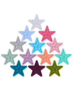 100pcs 30mm five-pointed star silicone beads