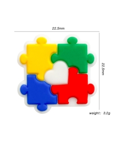 10pcs autism puzzle focal beads 100% food grade silicone beads