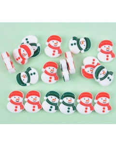 10pcs Christmas snowman silicone beads bpa free baby teething beads 100% food grade silicone beads