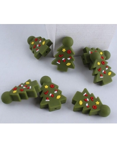 10pcs Christmas tree silicone beads bpa free baby teething beads 100% food grade silicone beads