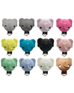 elephant silicone pacifier clips