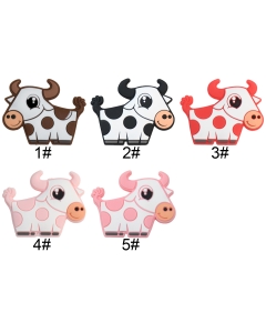 100pcs farm cow focal beads 100% food grade silicone beads