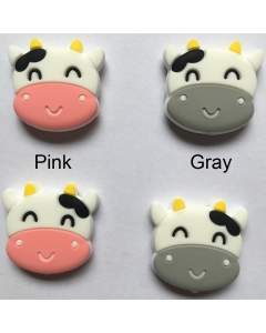 10pcs Silicone Cow Beads BPA Free Baby Teething Beads 100% Food Grade Silicone Beads