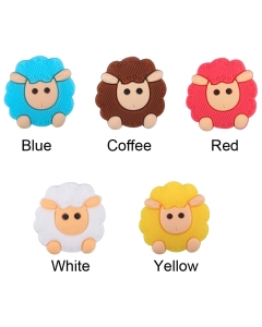 10pcs front view silicone sheep beads bpa free baby teething beads 100% food grade silicone beads