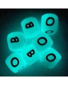 100pcs glow in the dark 12mm silicone letter beads 100% food grade silicone beads
