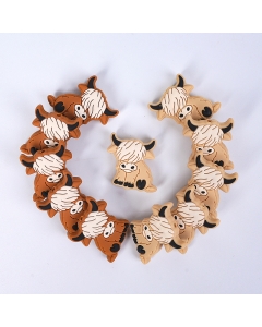 10pcs highland cow focal beads 100% food grade silicone beads