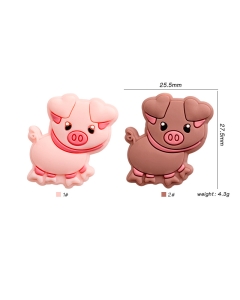 10pcs little pig focal beads 100% food grade silicone beads