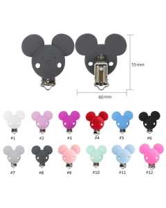 10pcs mouse silicone pacifier clips cute silicone dummy chain clips baby teething pacifier clips without chain