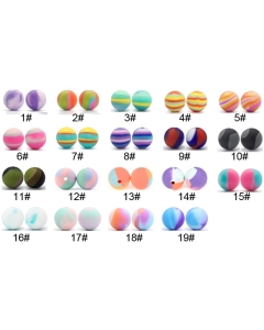 10pcs multi-color 15mm round silicone beads bpa free baby teething beads 100% food grade silicone beads