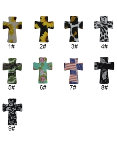 printed silicone cross beads