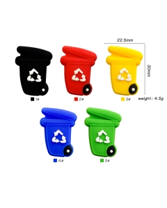 10pcs recycle bin focal beads 100% food grade silicone beads