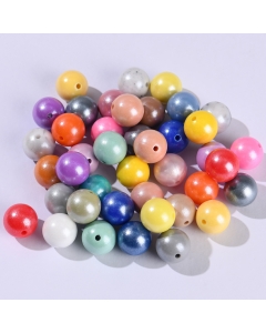 100pcs shimmer 15mm round silicone beads