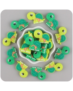 10pcs side view silicone turtle beads food grade silicone focal beads