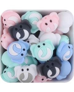 10pcs silicone elephant head beads bpa free baby teething beads 100% food grade silicone beads