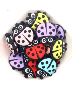 100pcs ladybug focal beads 100% food grade silicone beads