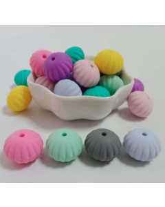 100pcs Silicone Pumpkin Beads BPA Free Baby Teething Beads 100% Food Grade Silicone Beads