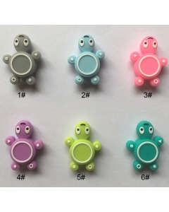 10pcs silicone turtle beads bpa free baby teething beads 100% food grade silicone beads