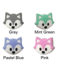 10pcs two faces fox head silicone beads bpa free baby teething beads 100% food grade silicone beads