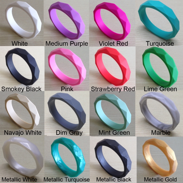 100 Food Grade BPA Free Silicone Teething Bangle Non Toxic Safe Teether Baby Chewable Silicone Teething Bracelet for Mommy