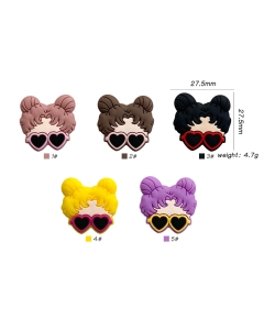 10pcs 100 days of school smarter girl messy bun focal beads 100% food grade silicone beads