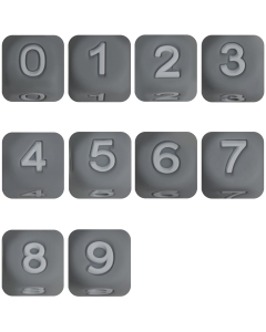 100pcs 12mm silicone number beads 100% food grade silicone beads in light gray