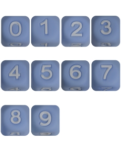 100pcs 12mm silicone number beads 100% food grade silicone beads in pastel blue