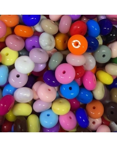 14mm abacus shaped transparent oil sprayed silicone beads