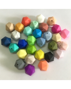 1 piece 19mm Icosahedron Silicone Bead 100% Food Grade Silicone Icosahedron Bead BPA Free Baby Teething Necklace Bead
